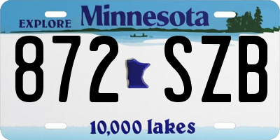 MN license plate 872SZB