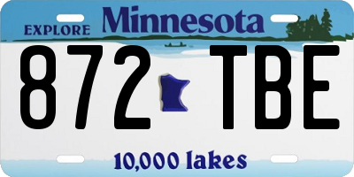 MN license plate 872TBE
