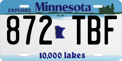 MN license plate 872TBF
