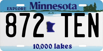 MN license plate 872TEN