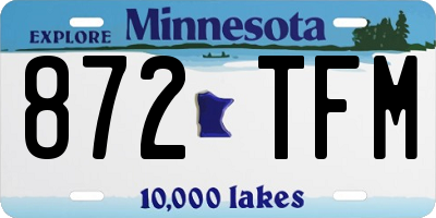 MN license plate 872TFM