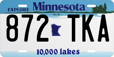 MN license plate 872TKA