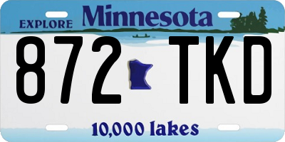 MN license plate 872TKD