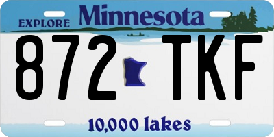 MN license plate 872TKF