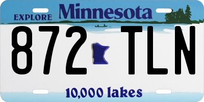 MN license plate 872TLN