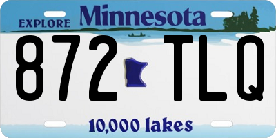 MN license plate 872TLQ