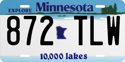 MN license plate 872TLW