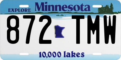 MN license plate 872TMW