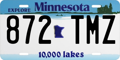 MN license plate 872TMZ