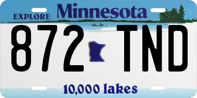 MN license plate 872TND