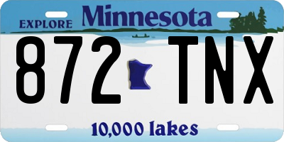 MN license plate 872TNX