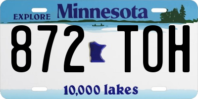 MN license plate 872TOH