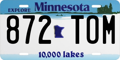 MN license plate 872TOM