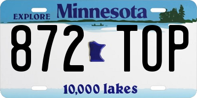 MN license plate 872TOP