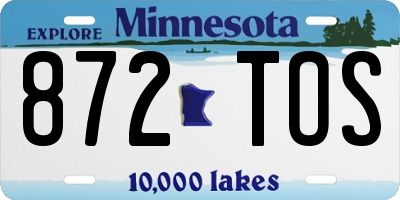 MN license plate 872TOS
