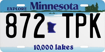 MN license plate 872TPK