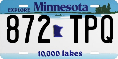 MN license plate 872TPQ
