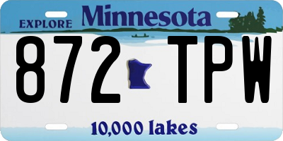 MN license plate 872TPW