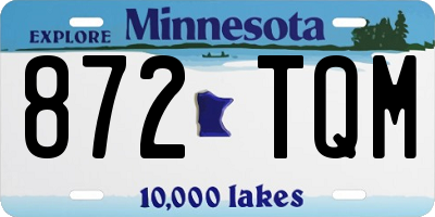MN license plate 872TQM
