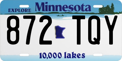 MN license plate 872TQY