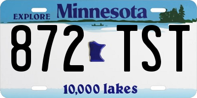 MN license plate 872TST