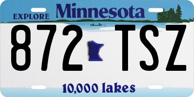 MN license plate 872TSZ