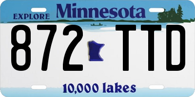 MN license plate 872TTD
