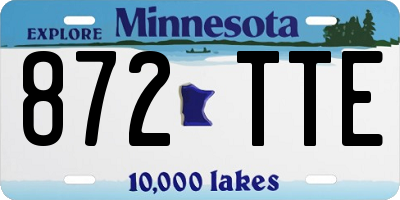 MN license plate 872TTE