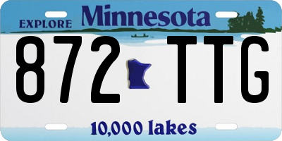 MN license plate 872TTG