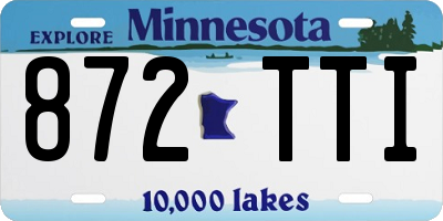 MN license plate 872TTI