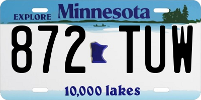 MN license plate 872TUW
