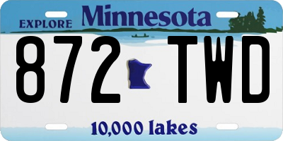 MN license plate 872TWD