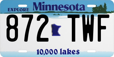 MN license plate 872TWF