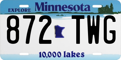 MN license plate 872TWG