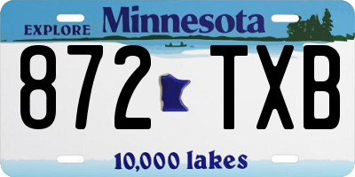 MN license plate 872TXB