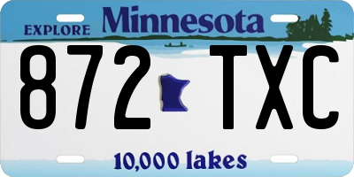 MN license plate 872TXC