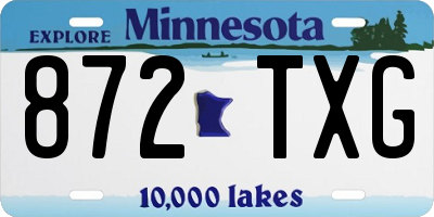 MN license plate 872TXG