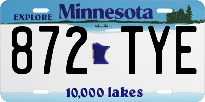 MN license plate 872TYE