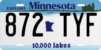 MN license plate 872TYF
