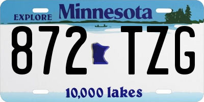 MN license plate 872TZG