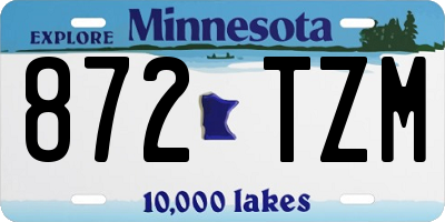 MN license plate 872TZM