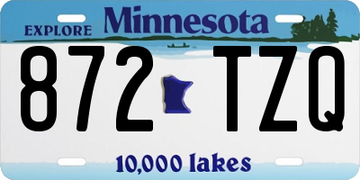 MN license plate 872TZQ