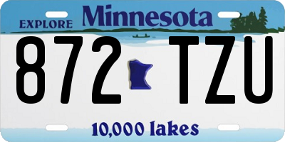 MN license plate 872TZU