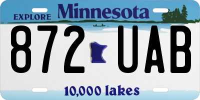MN license plate 872UAB