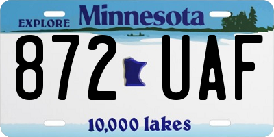 MN license plate 872UAF