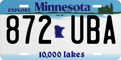 MN license plate 872UBA