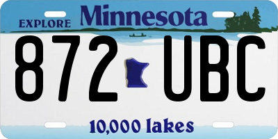 MN license plate 872UBC