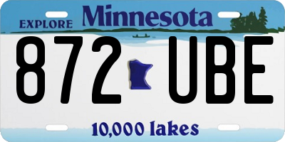 MN license plate 872UBE