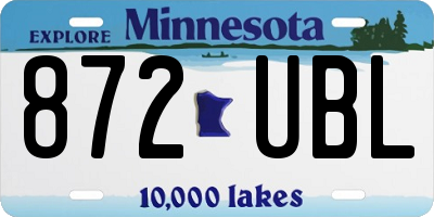 MN license plate 872UBL