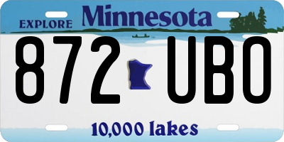 MN license plate 872UBO